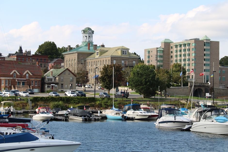 Ontario river town with historic architecture