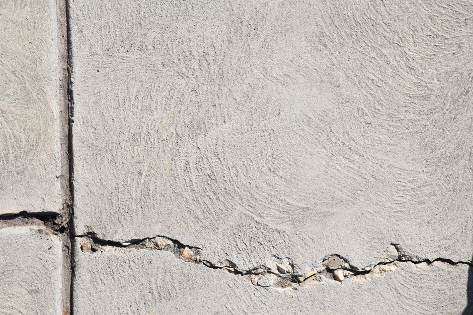 Foundation crack repair on a concrete wall